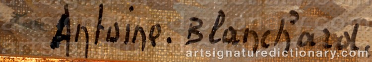 Authentic signature by Antoine BLANCHARD on Painting/Watercolour artwork
