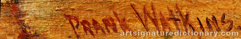 Authentic signature by Frank WATKINS on  artwork