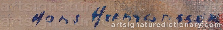 Authentic signature by Hans HERMANSSON on artwork