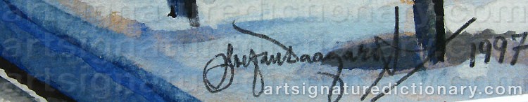 Authentic signature by Stefan DAAGARSSON on  artwork
