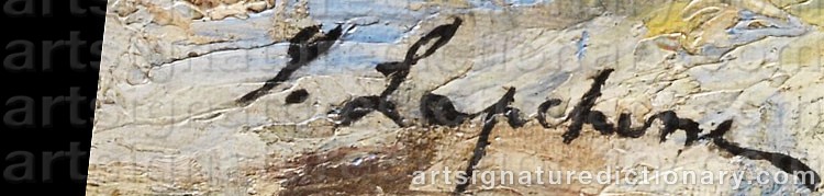 Authentic signature by Georgi Alexandrovich LAPCHINE on Painting/Watercolour artwork