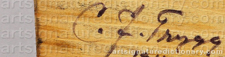 Authentic signature by Carl Johan TRYGG on artwork