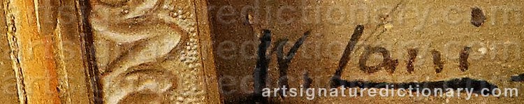 Authentic signature by W. LANI on  artwork