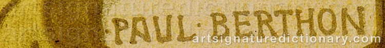 Authentic signature by Paul BERTHON on  artwork