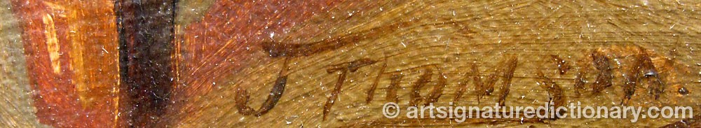 Authentic signature by J THOMSON on artwork