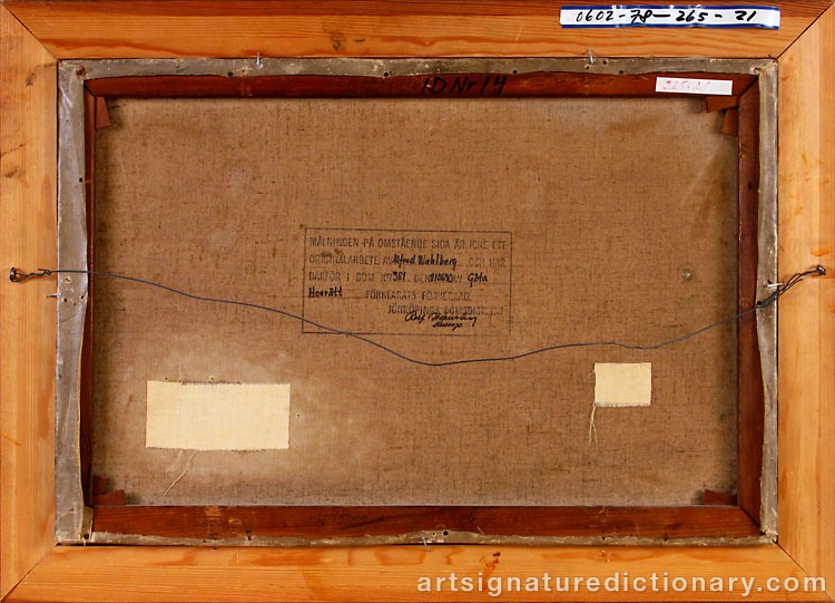 Close-up details showing Alfred WAHLBERG signature forgery characteristics