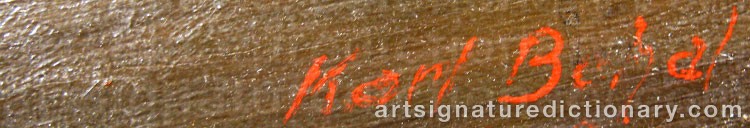 Authentic signature by Karl BEHAL on  artwork