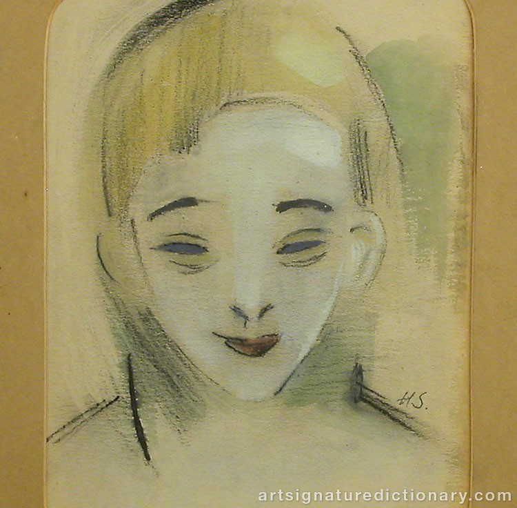 Close-up details showing Helene SCHJERFBECK signature forgery characteristics