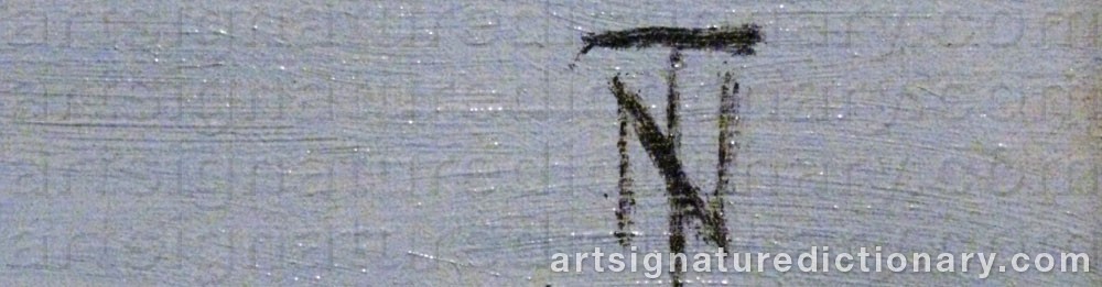 Authentic signature by Thorvald NISS on  artwork