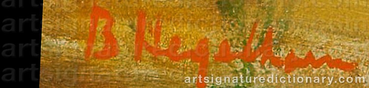 Authentic signature by Bengt HEGETHORN on artwork