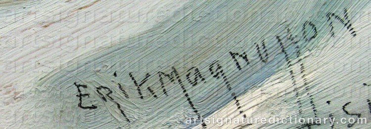 Authentic signature by Erik MAGNUSSON on Painting/Watercolour artwork