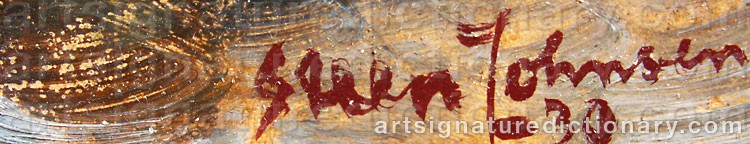 Authentic signature by Søren STEEN-JOHNSEN on  artwork