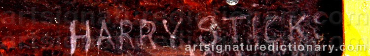 Authentic signature by Harry James STICKS on  artwork