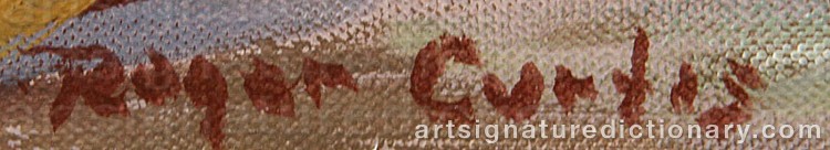 Authentic signature by Roger William CURTIS on Painting/Watercolour artwork