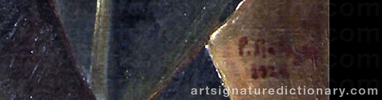 Authentic signature by Peter SIABKIN on  artwork