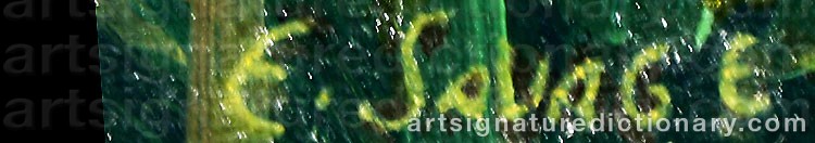 Authentic signature by Eugene Francis SAVAGE on  artwork