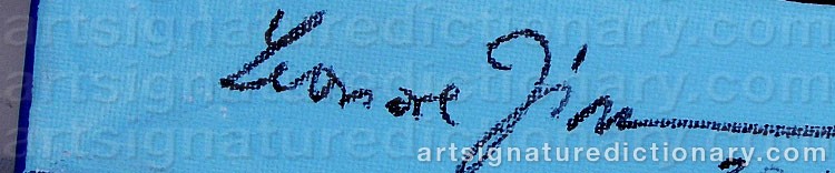 Authentic signature by Leonore ZIMMERMANN on artwork