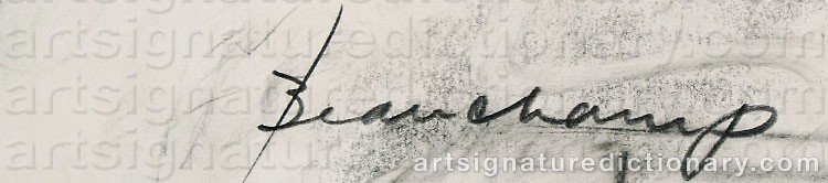 Authentic signature by Robert BEAUCHAMP on  artwork