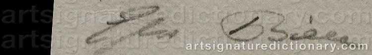 Authentic signature by Ejler BILLE on  artwork