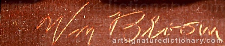 Authentic signature by William BLOOM on  artwork