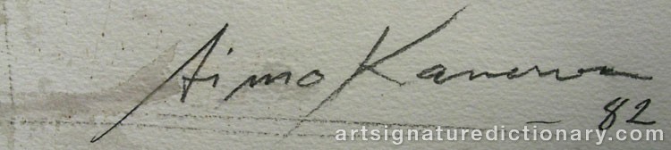Close-up details showing Aimo KANERVA signature forgery characteristics