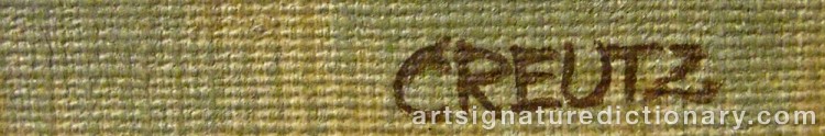 Authentic signature by Magnus CREUTZ on Painting/Watercolour artwork