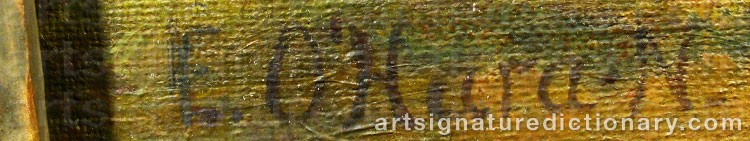 Authentic signature by Edith NORDLANDER O´HARA on  artwork