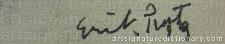 Authentic signature by Erik PRYTZ on artwork