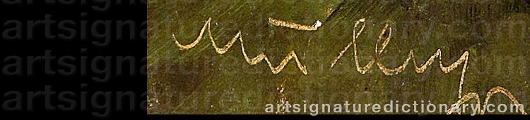 Authentic signature by Oskar MULLEY on artwork