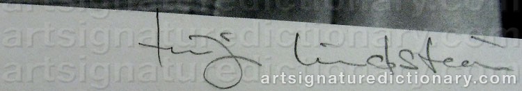 Authentic signature by Tuija LINDSTRÖM on  artwork