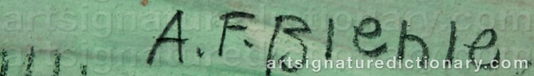 Authentic signature by August BIEHLE on artwork