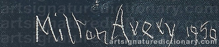 Authentic signature by Milton Clark AVERY on Painting/Watercolour artwork
