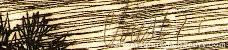 Authentic signature by Johannes Franciscus CHRIST on artwork