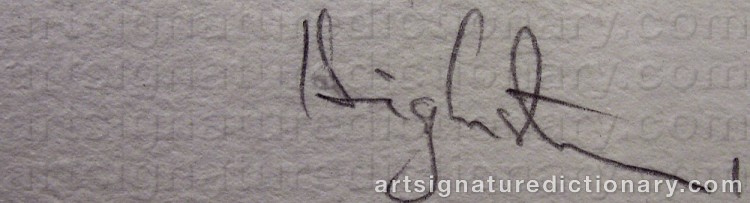 Authentic signature by Jene HIGHSTEIN on  artwork