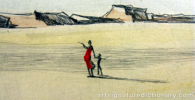 Close-up details showing Salvador DALI signature forgery characteristics