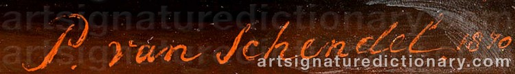 Authentic signature by Petrus Van SCHENDEL on Painting/Watercolour artwork