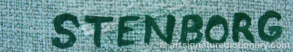 Authentic signature by John STENBORG on  artwork