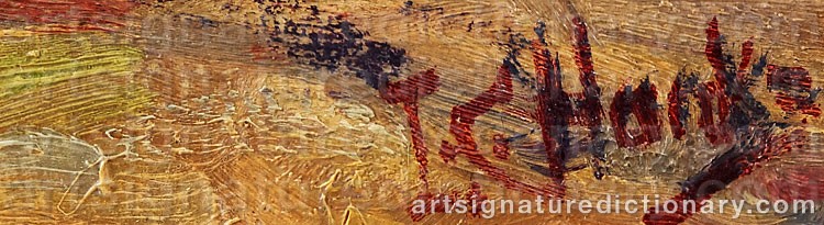 Authentic signature by Louis C. HANKES on  artwork