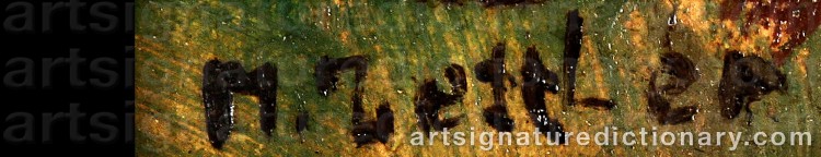 Authentic signature by Max ZETTLER on  artwork