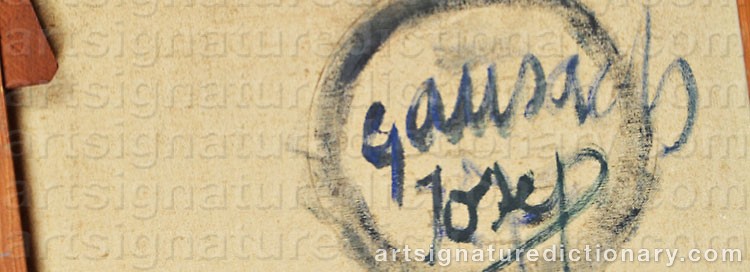 Authentic signature by Josep GAUSACHS on artwork