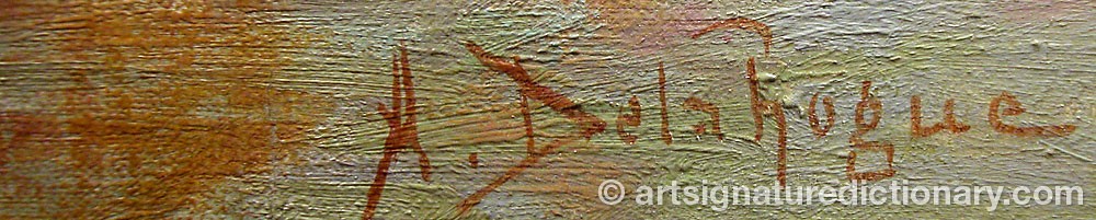 Alexis Auguste DELAHOGUE, 18671953, France. Signatures, biography and