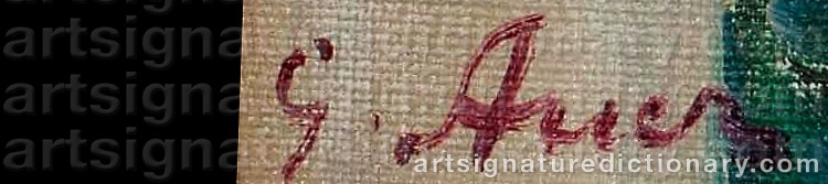 Authentic signature by Grigor AUER on Painting/Watercolour artwork