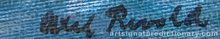 Authentic signature by Axel REVOLD on artwork