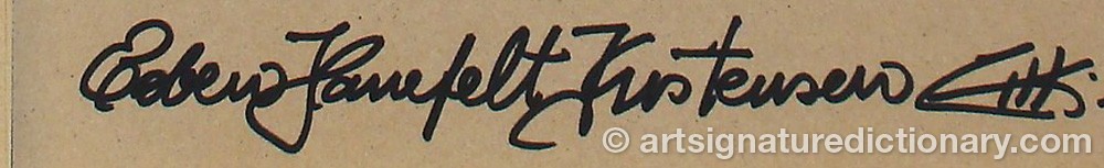 Authentic signature by Esben Hanefelt KRISTENSEN on  artwork