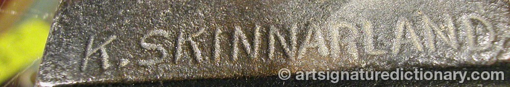 Authentic signature by Knut SKINNARLAND on artwork