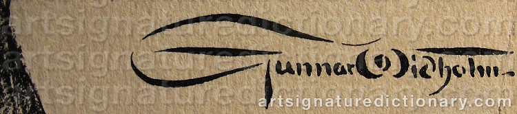 Authentic signature by Gunnar WIDHOLM on artwork