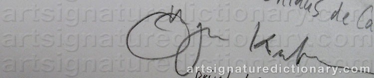 Authentic signature by Örjan KRISTENSSON on  artwork