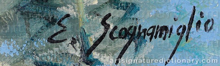 Authentic signature by Edwardo SCOGNAMIGLIO on  artwork