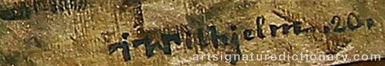 Authentic signature by Johannes WILHJELM on Painting/Watercolour artwork