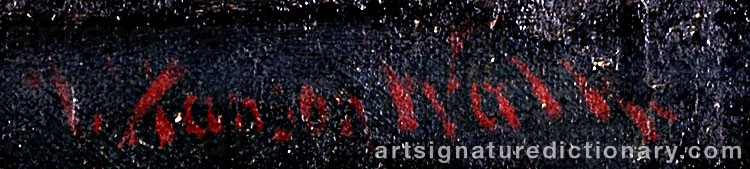 Authentic signature by John Hanson WALKER on artwork